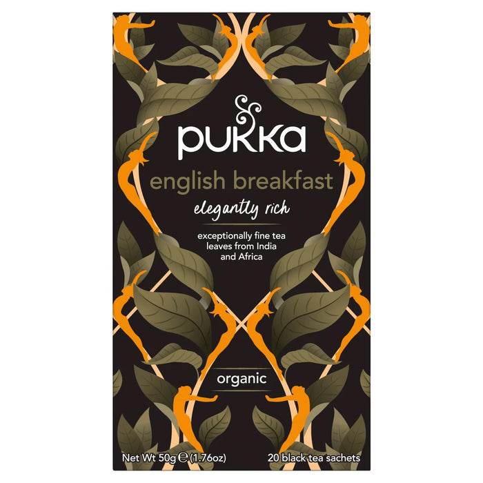 أكياس شاي الإفطار الإنجليزي العضوي الأنيق من بوكا، 20 كيسًا في كل عبوة