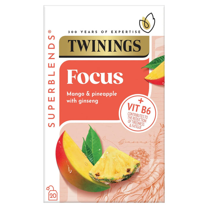 Twinings Superblends Focus مع المانجو والأناناس 20 لكل علبة