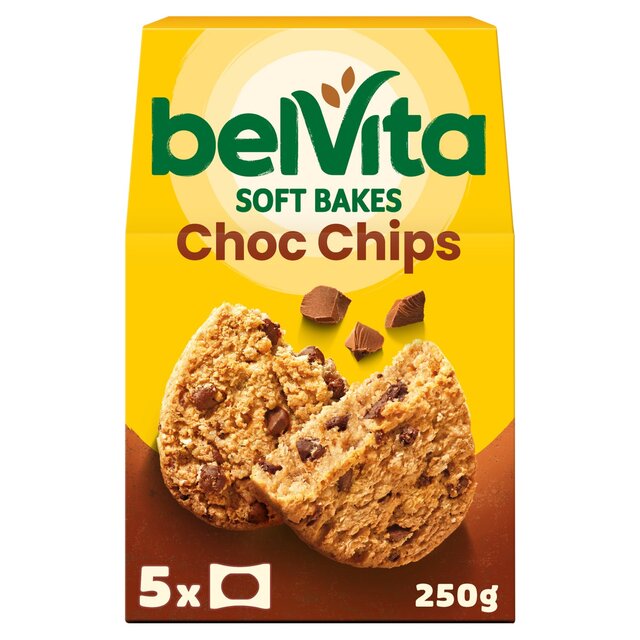 Belvita Choc Chips Soft Bakes Frühstück Kekse 5 x 50g