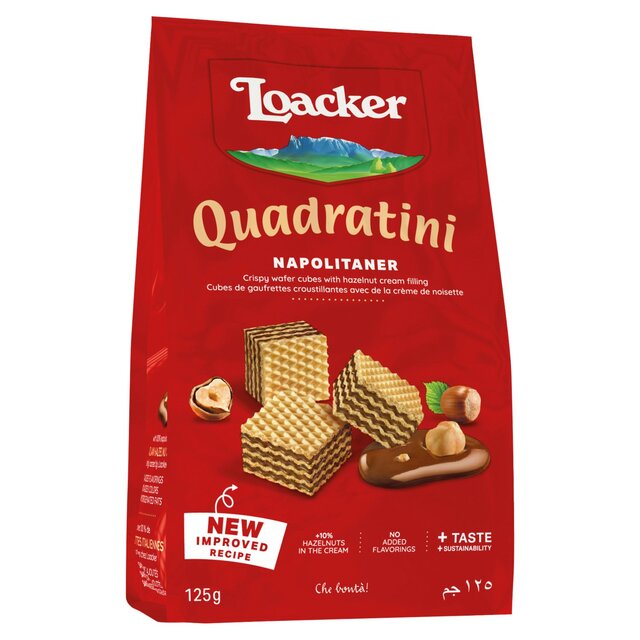 LOACKER Hazelnut Napolitaner Quadratini 125G