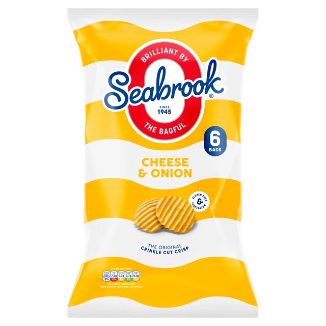 Seabrook Crinkle Cut Käse und Zwiebel -Chips 6 pro Packung