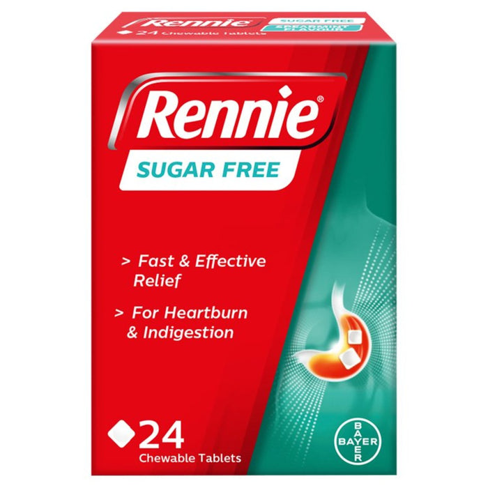 Tabletas sin azúcar Rennie 24 por paquete