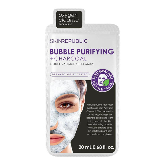 Skin Republic Bubble Purifying + Charcoal Face Sheet Mask