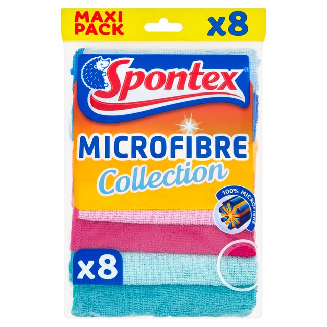 Spontex Microfibre Clots Value Pack 8 par pack