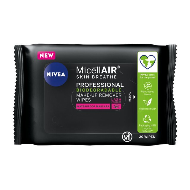 NIVEA Biodegradable Micellair Professional Cleansing Face Wipes 20 por paquete