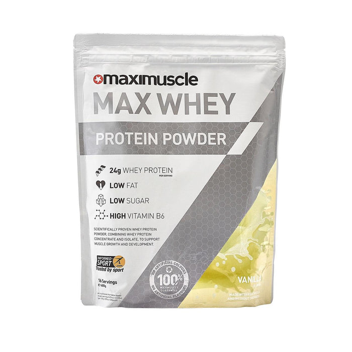 ماكسي ماسل - مسحوق بروتين مصل اللبن بالفانيليا - 420 جرام