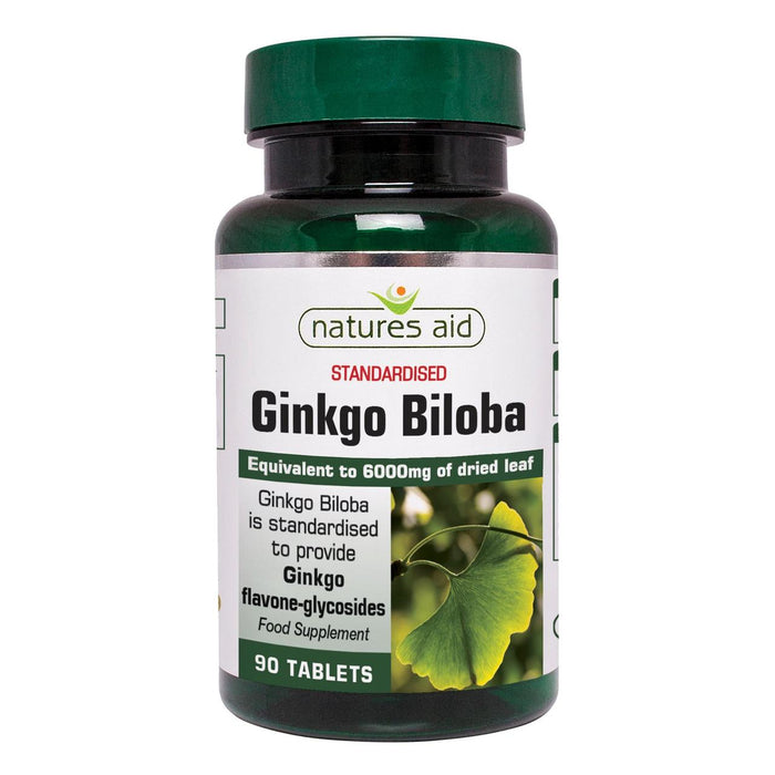 Natures Aid Ginkgo Biloba Supplément comprimés 6000mg 90 par pack
