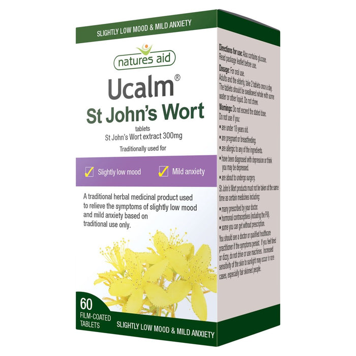 Natures Aid Ucalm 300mg St John's Wort Extract tabletas 60 por paquete