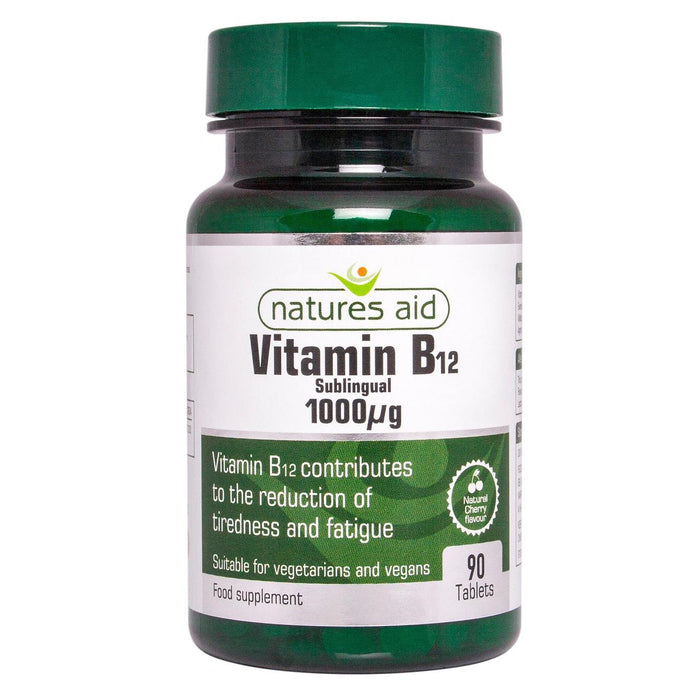 Natures Aid de vitamina B12 Tabletas de suplemento 1000ug 90 por paquete