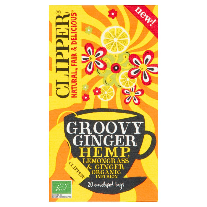 Clipper Groovy Ginger Hemp Lemongrass & Ginger Organic Infusion 20 في كل عبوة