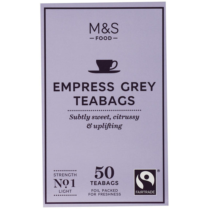M&S Fairtrade Empress Grey Tea Sacs 50 par paquet
