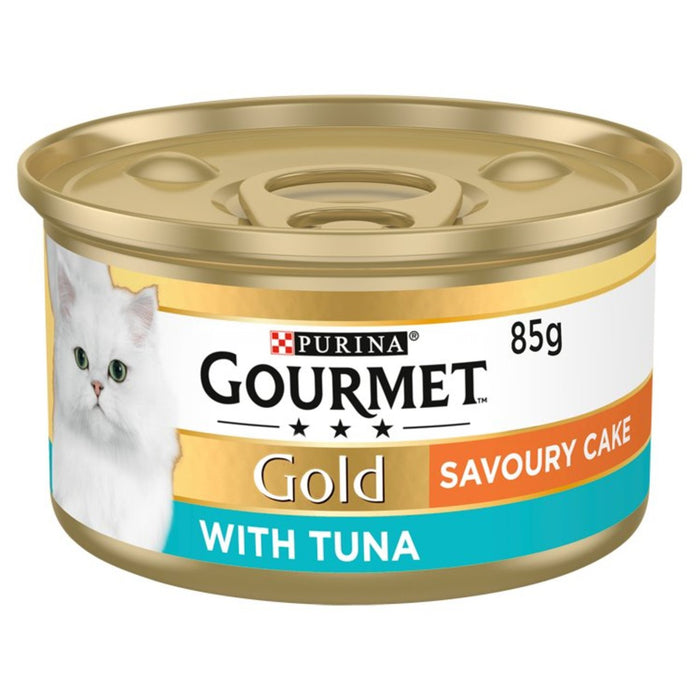 عرض خاص - طعام القطط المعلب الذهبي الذواقة، كعكة التونة اللذيذة، 85 جم