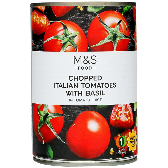 إم آند إس طماطم إيطالية مقطعة مع الريحان 400 جرام