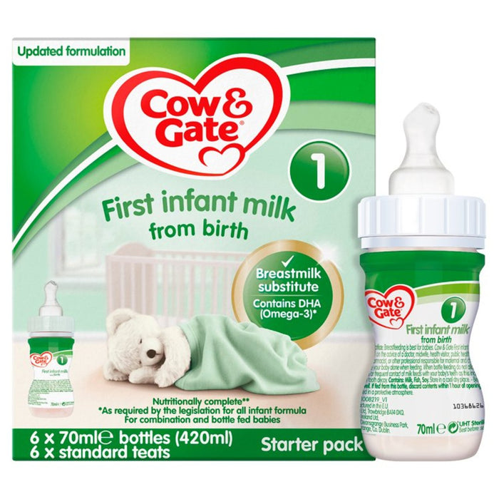 مجموعة حليب البقرة والبوابة 1 الأولى للأطفال منذ الولادة 6 × 70 مل