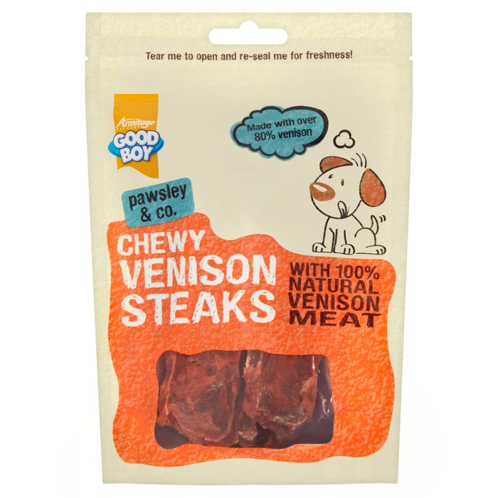 Buen chico Chewy Venison Steaks Dog Treats 80G