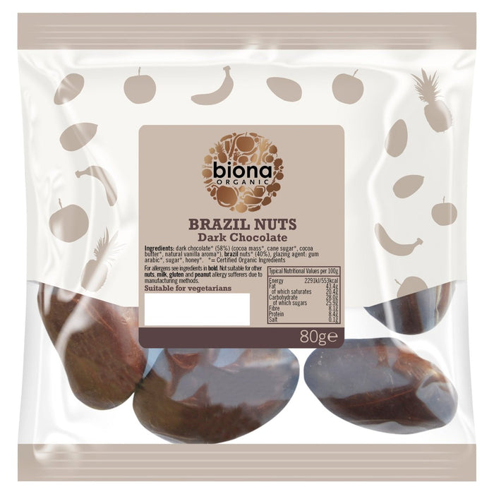 بيونا - شوكولاتة داكنة بالجوز البرازيلي العضوي 80 جرام